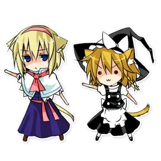 👯 54743e13 动漫, 猫, Q版, 可爱, 卡哇伊 telegram sticker