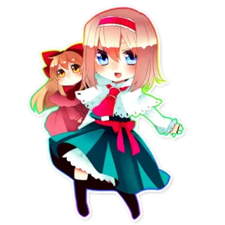 😌 bfee5fd0 动漫, Q版, 卡通, 可爱, 女孩, 角色, 卡哇伊 telegram sticker