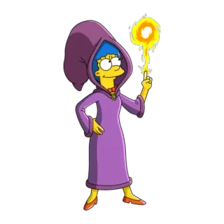 🔥 dbccb5fb Marge Simpson The Simpsons cartoon, tovenaar, magie, personage, humor whatsapp sticker
