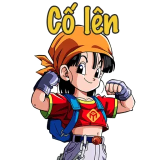 💪 3a1ad1a0 Pan Dragon Ball Cố lên Anime, Cartone animato, Personaggio, Ragazza, Dragon Ball, Pan, Vietnamita, Forza!, Motivazione telegram sticker