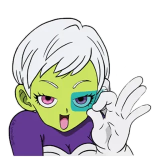 👌 f0ff2d55 Anime, Ragazza, Cartone animato, Segno OK, Personaggio telegram sticker