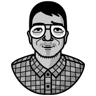 😙 60bcb27f homme, lunettes, personne, dessin animé, illustration, portrait telegram sticker