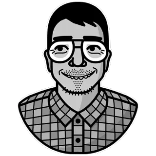 😀 659380d8 homme, lunettes, portrait, dessin animé telegram sticker