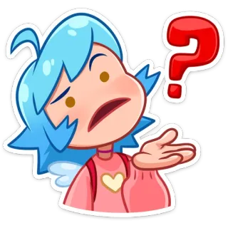 ❓ 10aedd48 pertanyaan, bingung, kartun, malaikat, imut, gadis telegram sticker