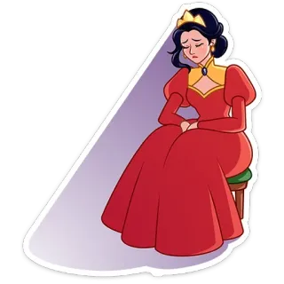 ⭐ 11df2257 卡通, 公主, 悲伤, 皇家, 女人, 插画 telegram sticker