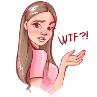 🤨 13091afd WTF?! wanita, kartun, terkejut, bingung, ekspresi, stiker telegram sticker