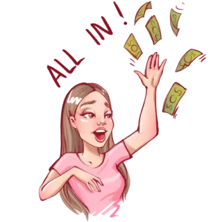 🤑 8c7e516e ALL IN! uang, all in, kekayaan, kesuksesan, wanita, menang, melempar uang telegram sticker