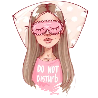 😴 bf3916b7 DO NOT
DISTURB tidur, bantal, gadis, piyama, jangan ganggu, istirahat, kartun telegram sticker
