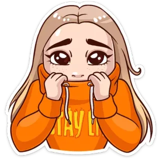🙄 c7ac16e5 STAY LIT 保持活力, 女孩, 帽衫, 可爱, 贴纸 telegram sticker