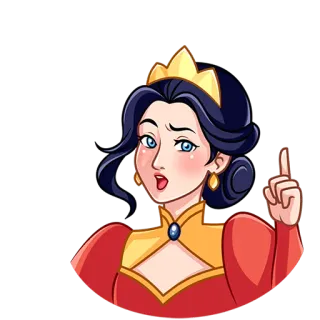 ☝ 1a50e6c5 queen, royal, princess, woman, crown, pointing telegram sticker
