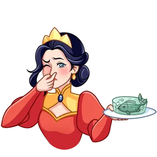 🤢 d4129781 princess, smell, fish, jelly, crown, disgust, cartoon telegram sticker