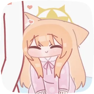 🥰 e61089a9 kawaii, lindo, chibi, anime, chica gato, ropa de dormir telegram sticker