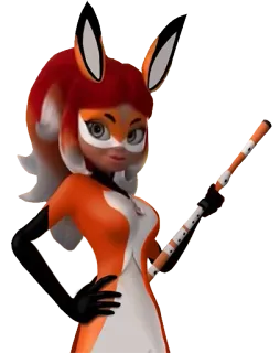 🦊 cc326552 Rena Rouge Miraculous: Tales of Ladybug & Cat Noir рена руж, леди баг, аниме, мультфильм, лиса, супергерой whatsapp sticker