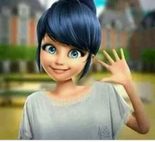 👋 175253d6 Marinette Dupain-Cheng Miraculous: Tales of Ladybug & Cat Noir cartoon, anime, miraculous ladybug, character, marinette, girl, wave telegram sticker