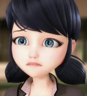 🥺 ec4dce70 Marinette Dupain-Cheng Miraculous: Tales of Ladybug & Cat Noir cartoon, miraculous ladybug, marinette, sad, worried, anime telegram sticker