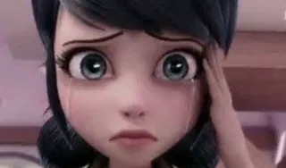 😭 f7af02b8 Marinette Miraculous: Tales of Ladybug & Cat Noir cartoon, anime, crying, upset, sad, ladybug, marinette telegram sticker
