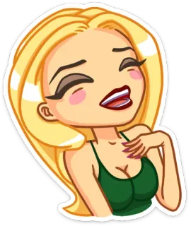 😄 ac238308 mujer, pelo rubio, dibujo animado, pegatina, rubia, chica, femenina whatsapp sticker