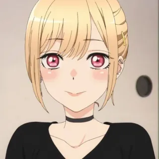 ❤️ 44151066 Marin Kitagawa My Dress-Up Darling anime, garota, loira, fofa, sorriso, gargantilha whatsapp sticker