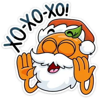 🎅 4968d51d XO-XO-XO! 크리스마스, 오렌지, 산타, 축제, 휴일, 쪽쪽 telegram sticker