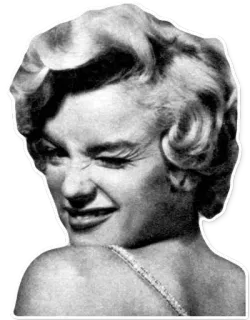 😉 48258d96 Marilyn Monroe aktris, vintage, selebriti, monokrom, berkedip telegram sticker