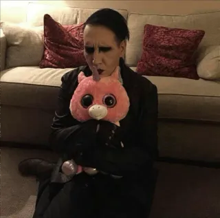 โน 0b9e7c37 Marilyn Manson marilyn manson, celebrity, musician, soft toy whatsapp sticker
