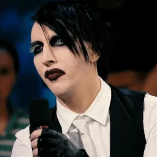 ๐ 5310e5c9 Marilyn Manson Marilyn Manson, singer, celebrity, artist, music, makeup whatsapp sticker