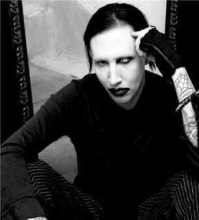 ๐ a24cba02 Marilyn Manson Marilyn Manson, singer, gothic, portrait, music whatsapp sticker