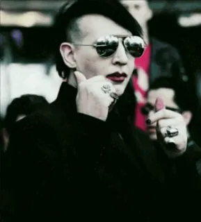 ๐ b56a346d Marilyn Manson marilyn manson, singer, middle finger, celebrity, music whatsapp sticker
