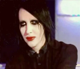 ๐ bf9e46b5 Marilyn Manson musician, singer, shock rock, gothic, celebrity whatsapp sticker