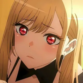 ❤️ 0d876cef Marin Kitagawa My Dress-Up Darling Anime, Cô gái, Tóc vàng, Dễ thương, Xỏ khuyên whatsapp sticker