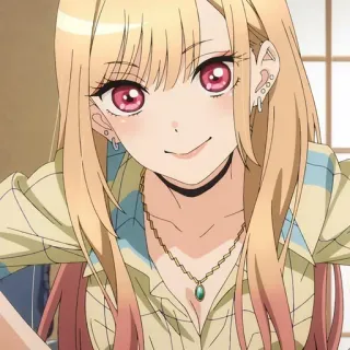 ❤️ 1b3dacf3 Marin Kitagawa My Dress-Up Darling Anime, Cô gái, Dễ thương, Tóc vàng, Mắt hồng, Marin Kitagawa, My Dress-Up Darling, Fanart whatsapp sticker