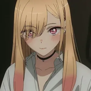 ❤️ 44869b00 Marin Kitagawa My Dress-Up Darling Anime, Cô gái, Tóc vàng, Marin Kitagawa, My Dress-Up Darling, Má hồng, Chân dung whatsapp sticker