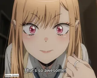 🙃 1805e2c6 Marin Kitagawa My Dress-Up Darling That's so awesome! Anime, Marin Kitagawa, My Dress-Up Darling, Szczęśliwy, Podekscytowany telegram sticker