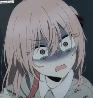 😨 2e7adc3d anime, dziewczyna, przestraszona, zszokowana, wyraz twarzy telegram sticker