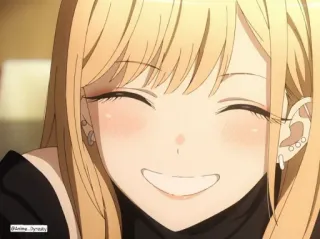 😁 332b632a Anime Dynasty anime, kobieta, uśmiechnięta, blond włosy, portret telegram sticker