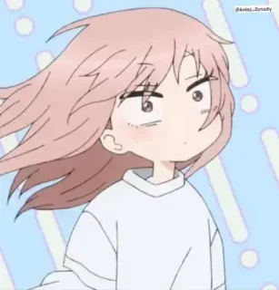 🤨 54bec8d7 Anime, Kreskówka, Różowe włosy, Dziewczyna, Słodkie telegram sticker