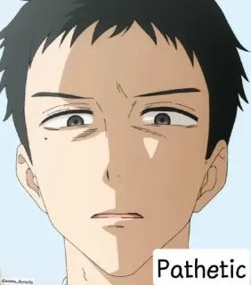 👀 5f4cdb82 Pathetic anime, żałosny, mem, wyraz, twarz, emocjonalny telegram sticker