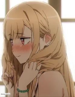 😊 632e51ac Anime, Dziewczyna, Rumieniec, Słodkie, Blond włosy telegram sticker