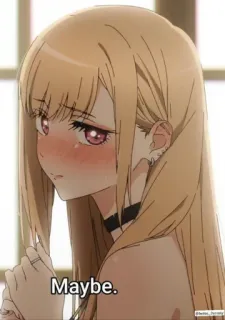 😌 8a61062a Marin Kitagawa My Dress-Up Darling Maybe. Anime, Rumieniec, Marin Kitagawa, My Dress-Up Darling, Słodkie, Wyraz telegram sticker