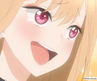 😃 b8b0f546 Marin Kitagawa My Dress-Up Darling anime, manga, uśmiechnięta, szczęśliwa, słodka, dziewczyna telegram sticker