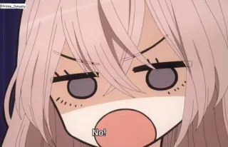 😮 ba78d5e4 No! Anime, Nie, Kreskówka, Zły, Reakcja telegram sticker