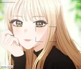 🙂 cf4a3bef Marin Kitagawa My Dress-Up Darling Anime_Dynasty Anime, Kreskówka, Dziewczyna, Postać, Blond włosy, Urocze telegram sticker