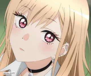 🙄 d2d16067 @Anime_Dynasty Anime, Manga, Blond Włosy, Kolczyki, Choker telegram sticker