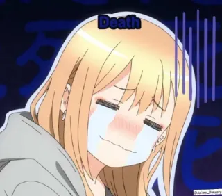 😭 e1785947 Death Anime, Kreskówka, Smutny, Płacz, Śmierć, Emocjonalny telegram sticker