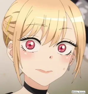 😅 f322fa2a Marin Kitagawa My Dress-Up Darling Anime, Kreskówka, Słodkie, Dziewczyna, Marin Kitagawa, My Dress-Up Darling, Blondynka telegram sticker