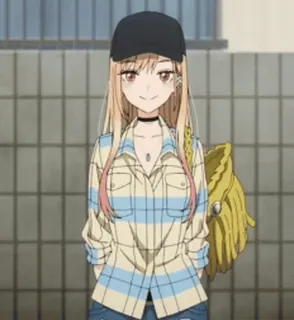 🌨 7210b98d Marin Kitagawa My Dress-Up Darling Anime, Dziewczyna, Postać, Moda, Uśmiech, Słodki telegram sticker