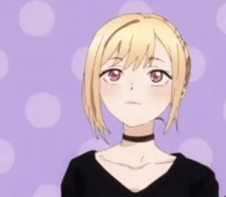 🌨 912755c2 dziewczyna anime, blond włosy, kreskówka, portret telegram sticker