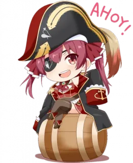 ✋ 142ac415 AHOY!! Аниме, Мультфильм, Пират, Милый whatsapp sticker