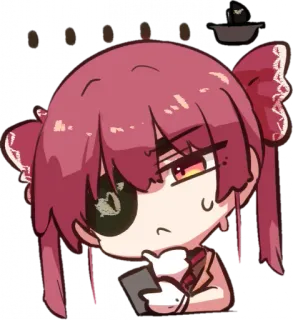 🤔 56f09f1f Houshou Marine Аниме, Девушка, Милая, Витюбер whatsapp sticker