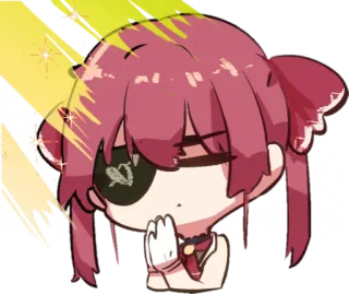 🤲 7353191a Houshou Marine Hololive Аниме, VTuber, Houshou Marine, Hololive, Милый, Повязка на глаз whatsapp sticker